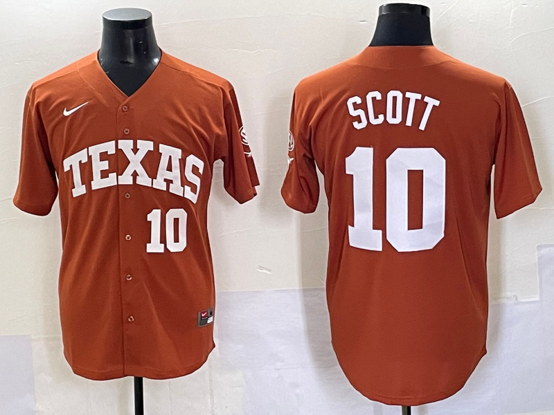 Men Texas Longhorns #10 Scott brown Nike joint Name NCAA 2025 Jersey style 26